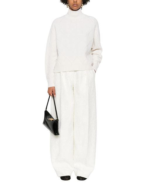 Pullover panna in lana e cashmere Elisabetta Franchi | MK55T57E2DZ9